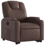 Sillón reclinable elevable cuero sintético marrón en Sillones | Comprar online en Foru.es
