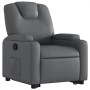 Sillón reclinable elevable cuero artificial gris en Sillones | Comprar online en Foru.es