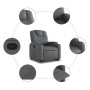 Sillón reclinable elevable cuero artificial gris en Sillones | Comprar online en Foru.es