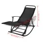Silla mecedora de jardín acero y textilene negro de vidaXL, Sillas de jardín - Ref: Foro24-42158, Precio: 118,45 €, Descuento: %