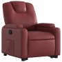 Sillón reclinable elevable cuero artificial rojo tinto en Sillones | Comprar online en Foru.es