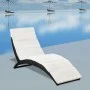 Tumbona plegable con cojín ratán sintético negra de vidaXL, Tumbonas - Ref: Foro24-41809, Precio: 116,78 €, Descuento: %