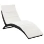 Tumbona plegable con cojín ratán sintético negra de vidaXL, Tumbonas - Ref: Foro24-41809, Precio: 116,78 €, Descuento: %