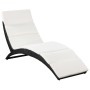 Tumbona plegable con cojín ratán sintético negra de vidaXL, Tumbonas - Ref: Foro24-41809, Precio: 143,42 €, Descuento: %