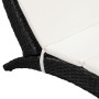 Tumbona plegable con cojín ratán sintético negra de vidaXL, Tumbonas - Ref: Foro24-41809, Precio: 143,42 €, Descuento: %