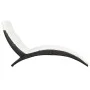 Tumbona plegable con cojín ratán sintético negra de vidaXL, Tumbonas - Ref: Foro24-41809, Precio: 116,78 €, Descuento: %