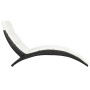 Tumbona plegable con cojín ratán sintético negra de vidaXL, Tumbonas - Ref: Foro24-41809, Precio: 143,42 €, Descuento: %