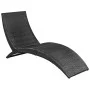 Tumbona plegable con cojín ratán sintético negra de vidaXL, Tumbonas - Ref: Foro24-41809, Precio: 116,78 €, Descuento: %