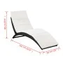Tumbona plegable con cojín ratán sintético negra de vidaXL, Tumbonas - Ref: Foro24-41809, Precio: 116,78 €, Descuento: %