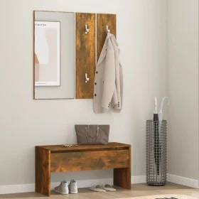 Smoked oak plywood hall furniture set by , Benches for halls and storage - Ref: Foro24-820478, Price: 71,35 €, Discount: %