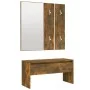 Flurmöbel-Set aus geräuchertem Eichensperrholz von , Bänke für Hallen und Lager - Ref: Foro24-820478, Preis: 71,35 €, Rabatt: %