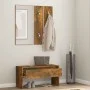 Flurmöbel-Set aus geräuchertem Eichensperrholz von , Bänke für Hallen und Lager - Ref: Foro24-820478, Preis: 71,35 €, Rabatt: %