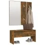 Flurmöbel-Set aus geräuchertem Eichensperrholz von , Bänke für Hallen und Lager - Ref: Foro24-820478, Preis: 71,35 €, Rabatt: %