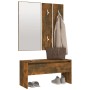 Set de muebles de recibidor madera contrachapada roble ahumado de , Bancos para recibidores y almacenamiento - Ref: Foro24-82...