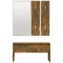 Flurmöbel-Set aus geräuchertem Eichensperrholz von , Bänke für Hallen und Lager - Ref: Foro24-820478, Preis: 71,35 €, Rabatt: %
