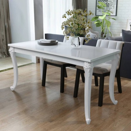 Mesa de comedor 116x66x76 cm blanco brillante de vidaXL, Mesas de cocina y de comedor - Ref: Foro24-243383, Precio: 199,31 €,...