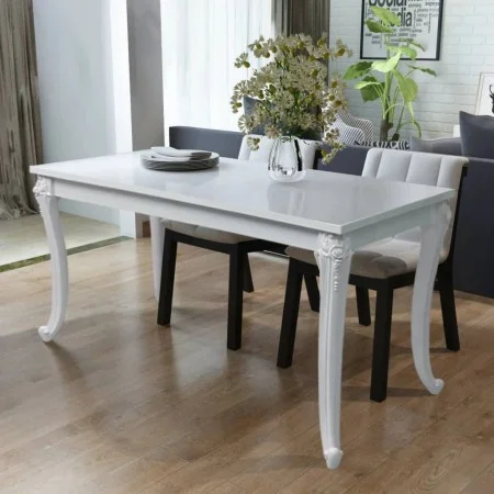 Mesa de comedor 116x66x76 cm blanco brillante de vidaXL, Mesas de cocina y de comedor - Ref: Foro24-243383, Precio: 220,70 €,...