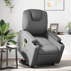 Sillón reclinable de masaje de pie cuero artificial gris en Sillones | Comprar online en Foru.es