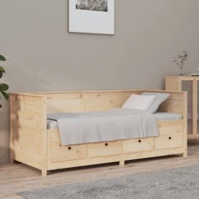 Solid pine wood sofa bed 75x190 cm by , Beds and slatted bases - Ref: Foro24-820916, Price: 262,59 €, Discount: %