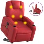 Sillón reclinable de masaje de pie cuero artificial rojo en Sillones | Comprar online en Foru.es