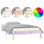 Bed frame with LED solid wood 100x200 cm by , Beds and slatted bases - Ref: Foro24-820596, Price: 88,28 €, Discount: %