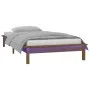 Bed frame with LED solid wood honey brown 90x200 cm by , Beds and slatted bases - Ref: Foro24-820594, Price: 115,25 €, Discou...