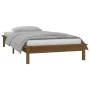 Estructura de cama con LED madera maciza marrón miel 90x200 cm de , Camas y somieres - Ref: Foro24-820594, Precio: 116,77 €, ...
