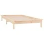 Bed frame with LED solid wood 100x200 cm by , Beds and slatted bases - Ref: Foro24-820596, Price: 88,28 €, Discount: %