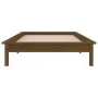 Bed frame with LED solid wood honey brown 90x200 cm by , Beds and slatted bases - Ref: Foro24-820594, Price: 115,25 €, Discou...