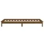 Bed frame with LED solid wood honey brown 90x200 cm by , Beds and slatted bases - Ref: Foro24-820594, Price: 115,25 €, Discou...