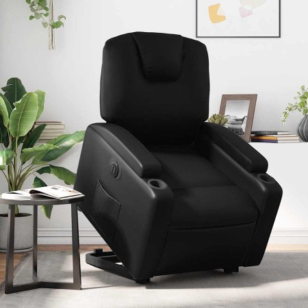 Sillón reclinable y elevable eléctrico cuero sintético negro en Sillones | Comprar online en Foru.es