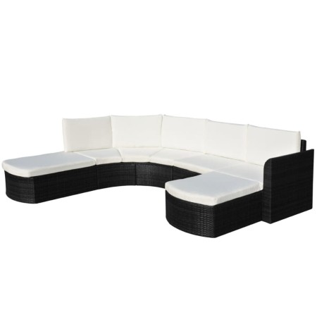 Set de muebles de jardín 4 pzas y cojines ratán sintético negro de , Conjuntos de jardín - Ref: Foro24-43299, Precio: 1,00 €,...