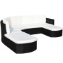 Set de muebles de jardín 4 pzas y cojines ratán sintético negro de , Conjuntos de jardín - Ref: Foro24-43299, Precio: 1,00 €,...