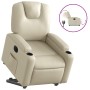 Sillón reclinable elevable eléctrico de cuero sintético crema en Sillones | Comprar online en Foru.es