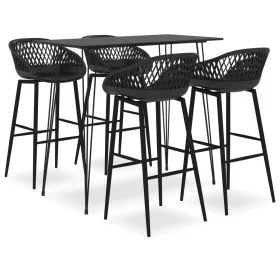 Mesa alta y taburetes de bar 5 piezas negro de , muebles para cocinas y comedores - Ref: Foro24-3057375, Precio: 401,59 €, De...