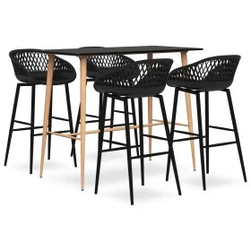 Mesa alta y taburetes de bar 5 piezas negro de , muebles para cocinas y comedores - Ref: Foro24-3057459, Precio: 438,82 €, De...