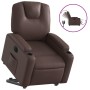 Sillón reclinable elevable eléctrico de cuero sintético marrón en Sillones | Comprar online en Foru.es