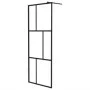 Shower screen with ESG glass and black aluminum shelf 90x195 cm by , Shower walls and screens - Ref: Foro24-3185460, Price: 2...