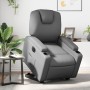 Sillón reclinable elevable eléctrico de cuero sintético gris en Sillones | Comprar online en Foru.es