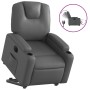 Sillón reclinable elevable eléctrico de cuero sintético gris en Sillones | Comprar online en Foru.es