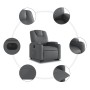 Sillón reclinable elevable eléctrico de cuero sintético gris en Sillones | Comprar online en Foru.es