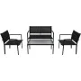 4-teiliges Gartenmöbelset aus schwarzem Textilene von vidaXL, Gartensets - Ref: Foro24-42162, Preis: 178,27 €, Rabatt: %