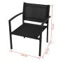 4-teiliges Gartenmöbelset aus schwarzem Textilene von vidaXL, Gartensets - Ref: Foro24-42162, Preis: 178,27 €, Rabatt: %