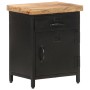 Mesita de noche de madera maciza de mango rugosa 40x30x52 cm de vidaXL, Mesitas de noche - Ref: Foro24-320664, Precio: 102,25...