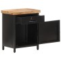 Mesita de noche de madera maciza de mango rugosa 40x30x52 cm de vidaXL, Mesitas de noche - Ref: Foro24-320664, Precio: 102,25...