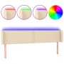 Cabecero con LED de tela crema 183x16x78/88 cm de , Cabeceros y pies de cama - Ref: Foro24-3123115, Precio: 75,41 €, Descuent...
