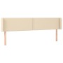 Cabecero con LED de tela crema 183x16x78/88 cm de , Cabeceros y pies de cama - Ref: Foro24-3123115, Precio: 75,41 €, Descuent...
