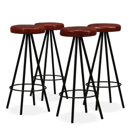 Taburetes de barra de cocina 4 unidades cuero auténtico de , Taburetes de cocina - Ref: Foro24-245444, Precio: 252,27 €, Desc...