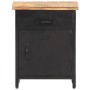 Mesita de noche de madera maciza de mango rugosa 40x30x52 cm de vidaXL, Mesitas de noche - Ref: Foro24-320664, Precio: 102,25...