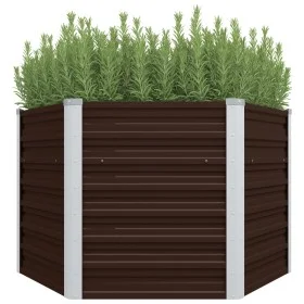 Arriate de acero galvanizado marrón 129x129x77 cm de , Maceteros y jardineras - Ref: Foro24-45721, Precio: 64,75 €, Descuento: %